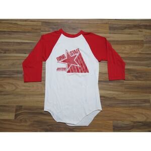Jostens T-shirt, Ring Staff Crew, Raglan 50/50 Red White Sz M 1980s